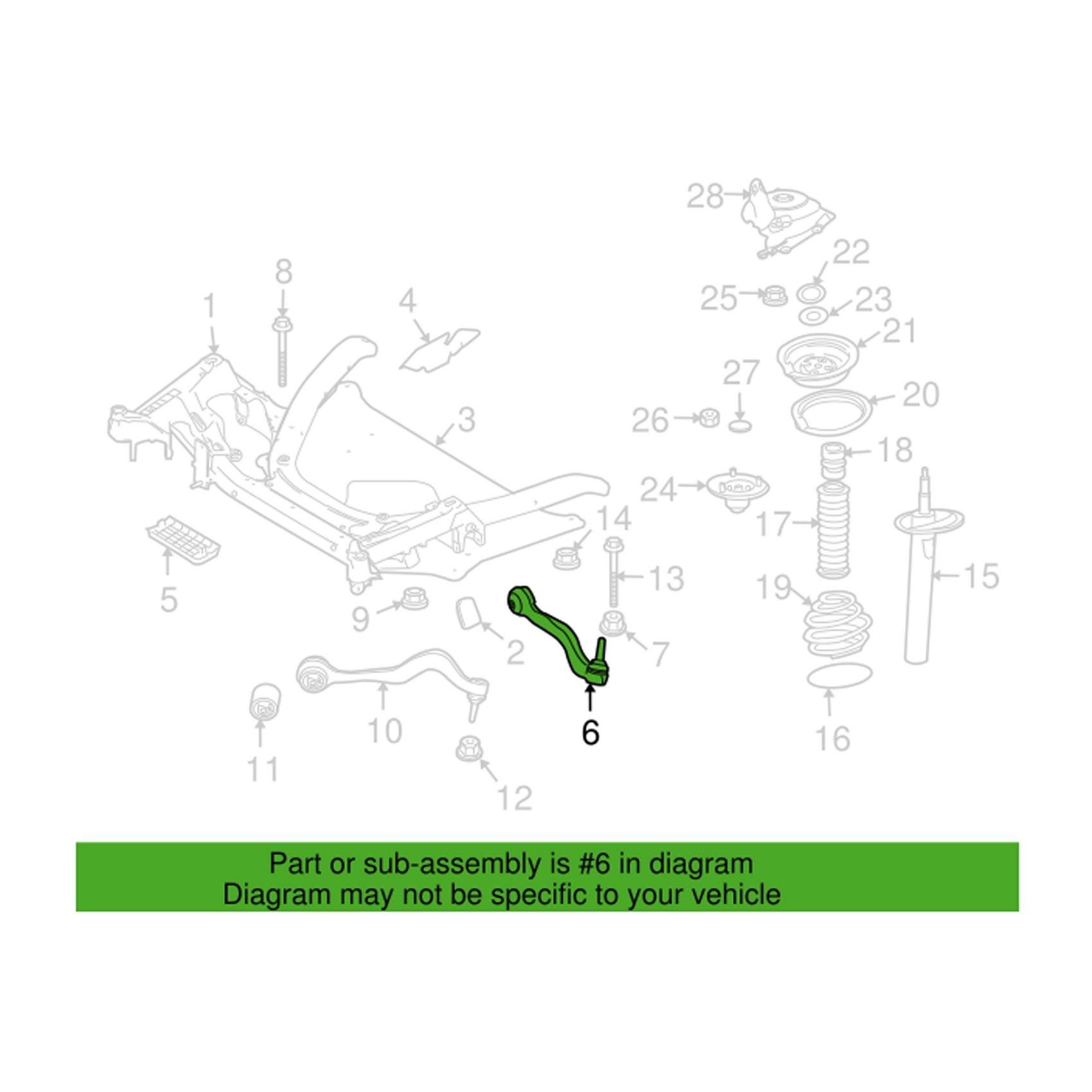 BMW Control Arm - Front Driver Side Rearward 31126760181